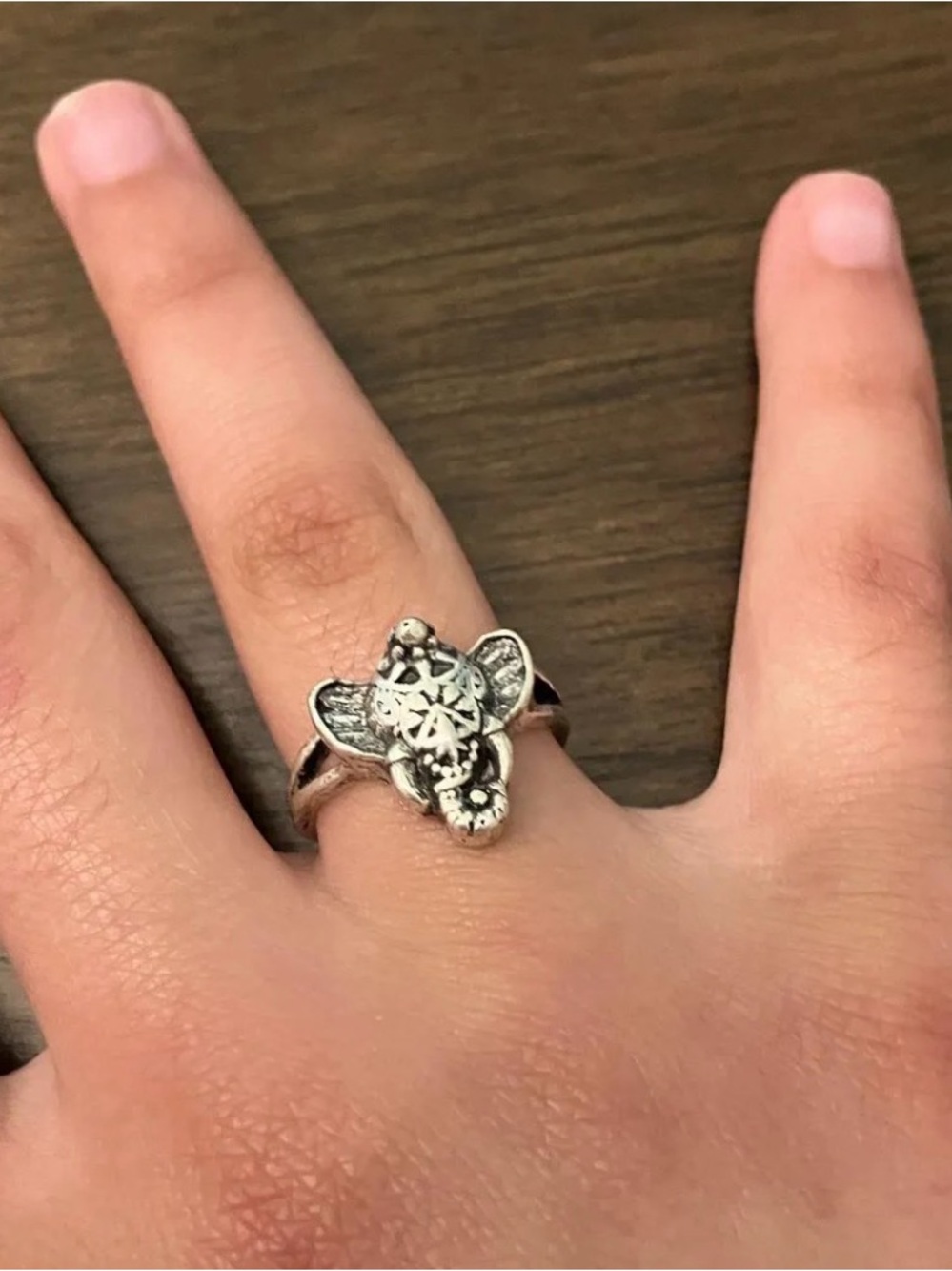 Silver Filigree Ganesha Elephant Ring, Silver Ring, Good Luck Ring, Boho Ring
